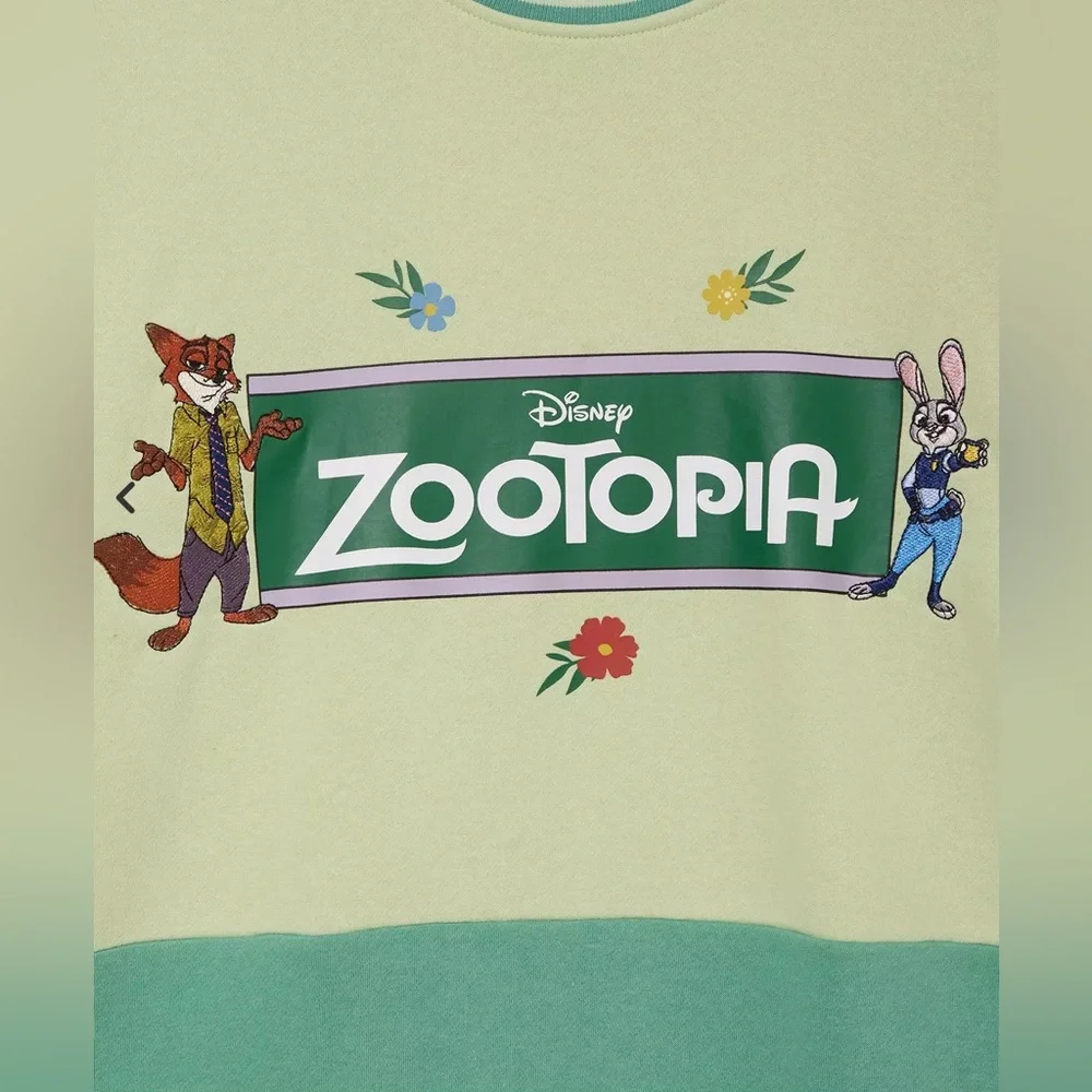 Disney Zootopia Two-Tone Mint and Light Green Crewneck Sweater - Picture 3 of 3